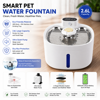Tempat Minum Hewan Peliharaan Pintar 3 Mode Aliran Air 304 Stainless Steel Dispenser Air Kucing Otomatis Nirkabel Aktif dengan Gerakan