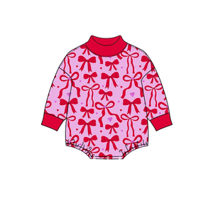 Combinaison pour bébé fille avec nœuds d'amour pour la Saint-Valentin - Product Image 5