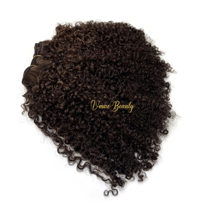 Afro Coily murni akar gelap #2 Kinky keriting coklat balayage sorot rambut keriting kinky eksotis gelombang pakan Jerry keriting bundel rambut manusia - Product Image 6