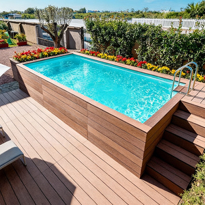 Piscina elevada de fibra de vidrio para exteriores, tipo spa, de 20 pies, con cubierta de madera personalizada, para patio trasero, en venta. - Product Image 6