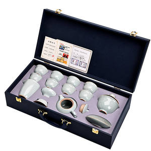 Juego de Té de Cerámica Dehua Ru Kiln, Caja de Regalo Grande y Completa para Té Kung Fu con Certificados, Estilo Chino Tradicional, para Uso en Oficina - Product Image 5