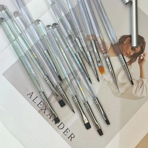 Ensemble de brosses à cheveux et à ongles de haute qualité avec manche en acrylique pour vernis à ongles, outils de beauté, brosses à ongles OEM/ODM pour gel - Product Image 1
