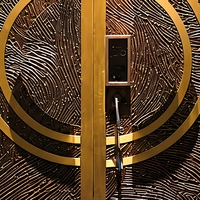 Porte d'entrée double de luxe avec moulures en relief pour villa