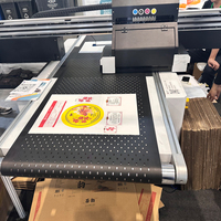 Imprimante UV numérique pour boîtes à pizza en carton, machine d'impression de logo sur carton, ligne d'assemblage d'emballages numériques en une seule passe