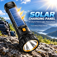 Lampe torche LED rechargeable à énergie solaire, charge USB, haute puissance, avec lumière latérale COB pour le camping, les situations d'urgence et l'utilisation en extérieur