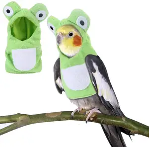 GeerDuo Cosplay Bird Flying pannolino felpa con cappuccio vestiti pappagallo Flight Suit Frog Costume per parrocchetto Cockatiel African Grey Sun Conure