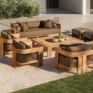Nouveauté : Meubles de luxe pour patio et jardin, ensembles de canapés de jardin, meubles en teck, mobilier d'extérieur en bois massif, sectionnel en teck pour l'extérieur - Product Image 1