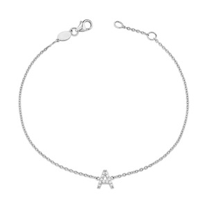 <span class=keywords><strong>Bracciale</strong></span> da ragazza con ciondolo iniziale in <span class=keywords><strong>argento</strong></span> Sterling 925 placcato in oro 18K 'a Zirconia che imposta gioielli di moda per feste regalo - Product Image 2