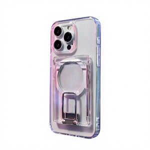 เคสโทรศัพท์ใสแบบแม่เหล็กสำหรับ iPhone 15 Pro ป้องกันแรงกระแทก พร้อมขาตั้ง - Product Image 4