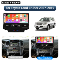 Écran autoradio Android 17 pouces, radio GPS, CarPlay, microphone intégré, amplificateur USB, garantie 1 an pour Land Cruiser 2007-2020