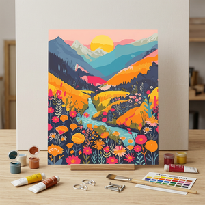 Kits <span class=keywords><strong>de</strong></span> <span class=keywords><strong>Pintura</strong></span> por Números para Adultos, <span class=keywords><strong>Pintura</strong></span> al Óleo sobre Lienzo <span class=keywords><strong>de</strong></span> <span class=keywords><strong>Montaña</strong></span> y Río, Decoración Moderna para Pared del Hogar - Product Image 6