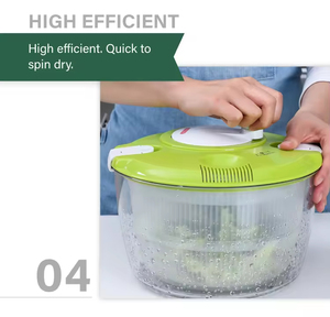 Ensembles de saladiers rotatifs d'intérieur en acier inoxydable blanc avec essoreuse à salade en plastique, promotionnels pour la vente en gros - Product Image 1