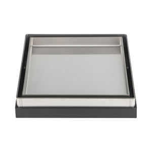 مصرف أرضي للبلاط مع قاعدة بلاستيكية من الفولاذ المقاوم للصدأ غطاء صرف مربع للبيع من المصنع مباشرة - Product Image 1