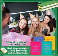 Cartes de Mahjong personnalisées en PVC durable, modernes, à bords ondulés en forme d'éventail, colorées, accessoires mignons, pour 4 joueurs, jeu à domicile, cadeaux de fête