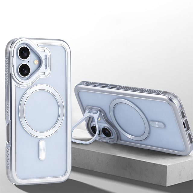 Magnetic Phone Case for iPhone 16 Pro Max Lens Bracket Phone Cover With Fickstand High Quality Case for IPhone16 15 14 13 12 11