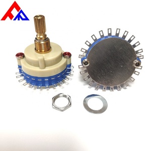 Nuevo Interruptor Rotatorio y Selector de Metal Personalizado con Eje Ondulado de 29mm, Monopolar, Doble Capa, 24 Posiciones - Product Image 1