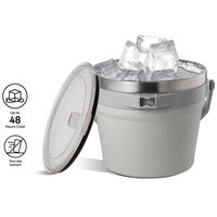 Seau à glace isotherme personnalisé 7L Premium à double paroi en acier inoxydable 304 avec couvercle – Garde la glace plus longtemps et les boissons plus fraîches