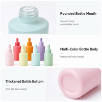 Flacon compte-gouttes personnalisé couleur macaron 20ml 30ml 40ml 50ml Jaune Rouge Bleu Orange Rose Violet Vert Emballage Sérum Soins de la Peau