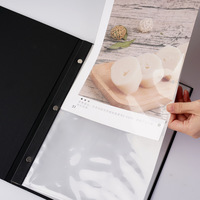 Menu à feuilles mobiles personnalisable, liste de prix, livre de recettes, menu avec poche transparente, surface en cuir PU gaufré