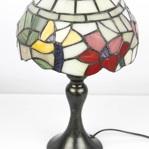LongHuiJing 8Inch European Tiffany Rose Pattern Desk Lamp Retro Stained Glass Lamp Table Light Home <b>Decorative</b> <b>Lighting</b> - Product Image 5