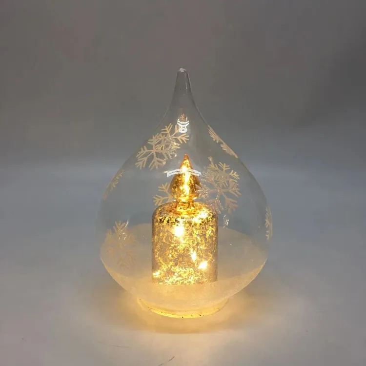 Led Battery Powered Cordless Portable Candle Glass Ornament Light For Living Room Or Bedroom Decor