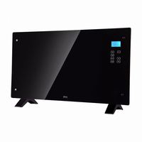 Calentador de Panel de Vidrio Templado de 1500W, Independiente/para Montar en la Pared, con Cable de Calefacción, Iluminación, Termostato Ajustable y Protección Antivuelco
