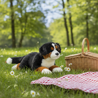 Boneka Anjing Bernese Mountain Dog Realistis Lembut Grosir Pabrik, Boneka Anak Anjing Isi Dakron Mirip Asli untuk Hadiah Ulang Tahun Anak, Dekorasi Rumah