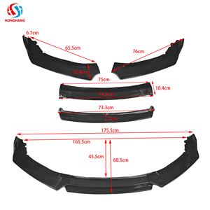 Labio de parachoques delantero Universal negro brillante de fábrica Honghang tipo <span class=keywords><strong>L</strong></span> para todos los modelos de labio delantero de coche - Product Image 6