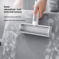 Brosse dépoussiérante électrostatique double face multifonctionnelle en silicone et ABS, type rouleau, pour produits pour animaux de compagnie transfrontaliers