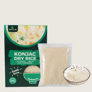 Riz Konjac biologique faible en glucides perte de poids repas diabétique sans gluten Keto régime prêt sac de cuisson Zhushan nourriture 200g - Product Image 6