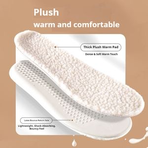 Semelles intérieures unisexes en laine d'agneau en latex, chaudes pour l'hiver, épaisses, douces et confortables, absorbant les chocs, pour bottes et chaussures, 1 paire - Product Image 2