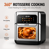 Friteuse à air numérique moderne 12L en stock, sans huile, arrêt automatique, partie intérieure résistante à la chaleur, usage domestique
