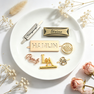Abaya Clothing Custom Branded Metal Label Embossed Eco‑Friendly Plated <b>Tag</b> With Rivet For Garment Decoration - Product Image 2
