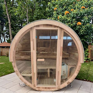 Sauna tonneau extérieur pour 4 personnes de bonne qualité à installation facile avec bardeaux d'asphalte - Product Image 2