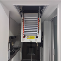 Échelle de grenier électrique manuelle télescopique pliable 24H pour villa de luxe, gain de place intérieur, en métal