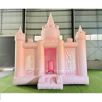 Château Gonflable Commercial en PVC à Prix Abordable, Combo Toboggan et Structure Gonflable Blanche avec Piscine à Balles