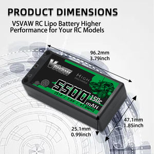 VSVAW baterai 150C baterai Lipo HV 7.6V 5500mAh dengan T/XT60/EC3 colokan RC untuk mobil RC truk Truggy suku cadang hobi balap - Product Image 4