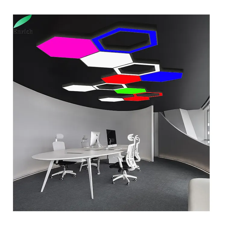 Lámpara Hexagonal de decoración RGB/RGBW, lámpara de arte para oficina, gimnasio, pasillo, Internet, cafetería, descanso, área de ocio