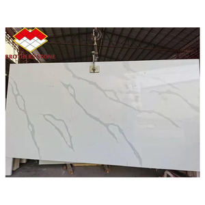 Đá Nhân Tạo hiện đại calacatta thạch anh đá phiến với tĩnh mạch màu xám cho nhà bếp bàn - Product Image 1