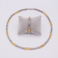 Ensemble de maillons byzantins creux plaqué bicolore, style gothique streetwear, cadeau pour confirmation et Thanksgiving