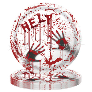 Halloween Spooky Party Decorations Blood Handprint Paper Plates Tablecloths Disposable Cutlery <b>Set</b> - Product Image 2