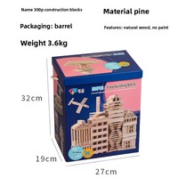 Juego de Construcción de Bloques de Madera Kapla, 40 Piezas, Tema de Animales y Naturaleza, Juguete Educativo de Apilamiento para Preescolar