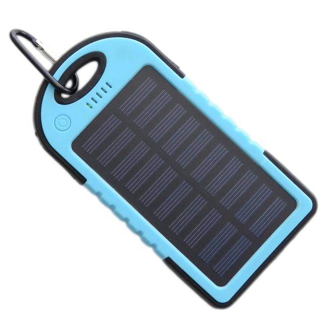 Outdoor Portable Waterproof Solar Charger Keychain Power Bank 5000mAh Compact Emergency External Battery for Hiking