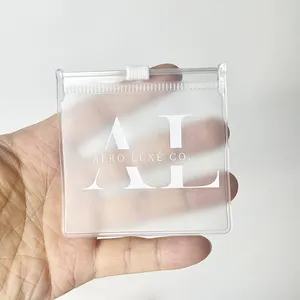 Embalagem de joias personalizadas bolsa pequena com zíper para brincos sacos plásticos foscos de PVC para maquiagem com zíper atacado para anel
