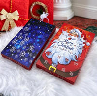 Calendrier de l'Avent de Noël personnalisé imprimé avec 24 compartiments numérotés, boîte à compte à rebours, boîte vide