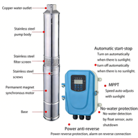 Pompe solaire QY pour puits profond 2700W, hauteur de refoulement 120m, débit 9m³/h |   Qualité commerciale, longue durée de vie |   Acier inoxydable haute pression |   Eau