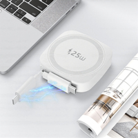 Chargeur sans fil magnétique 25W avec câble USB-C rétractable, support de charge rapide portable pour iPhone 17/16/15/14/13/12