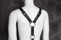 Cinturón de Cuero en Forma de Y para Restricción Sexual, Anillo para Pene, Juguete de Bondage, Lencería Sexy Masculina