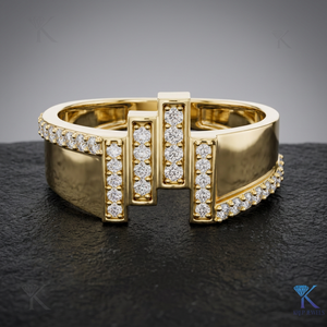 Anillo de Aniversario Clásico con Diamante Cultivado en Laboratorio, Oro Sólido, Diseño Vintage, Banda Pavé, Joyería Fina, Hecho a Medida para Mujer, Venta al Por Mayor - Product Image 1