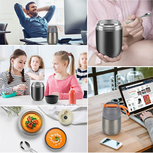 Đôi Tường Thép Không Gỉ Thực Phẩm Ấm Hơn Thực Phẩm Jar Cách Nhiệt Chân Không Thực Phẩm Flask Thermos Với Muỗng - Product Image 6